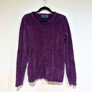 NWOT, Karen Scott, Eggplant Purple Chenille Sweater, Size Medium